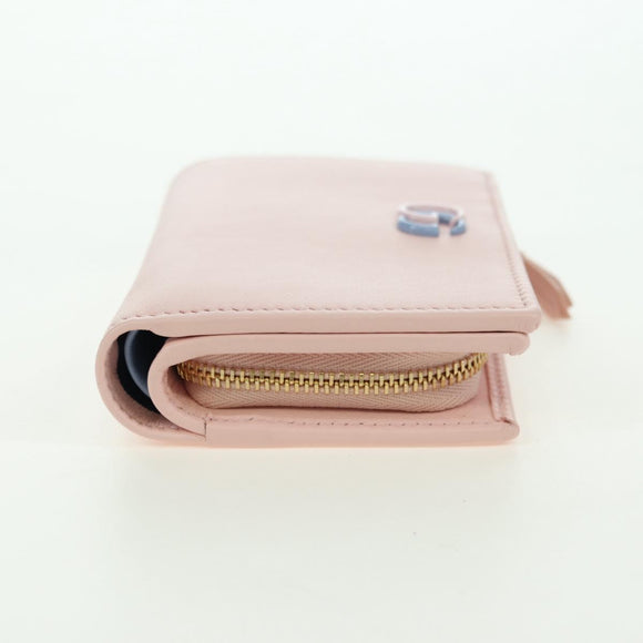 GUCCI Bifold Wallet Leather Pink Gold 790063 Auth BA12476M