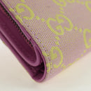 GUCCI GG Canvas Bifold Portemonnee Roze Goud 783121 Auth BA12478M-15