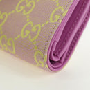 GUCCI GG Canvas Bifold Portemonnee Roze Goud 783121 Auth BA12478M-16