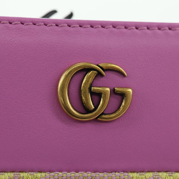 GUCCI GG Canvas Bifold Portemonnee Roze Goud 783121 Auth BA12478M