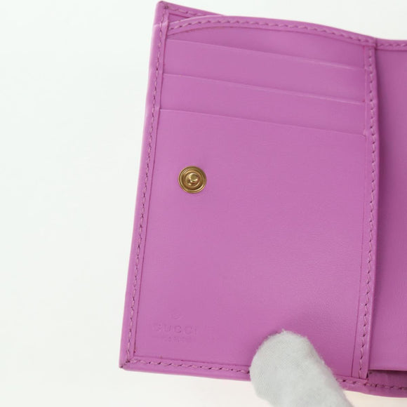 GUCCI GG Canvas Bifold Portemonnee Roze Goud 783121 Auth BA12478M