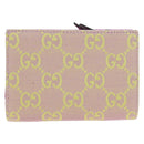 GUCCI GG Canvas Bifold Portemonnee Roze Goud 783121 Auth BA12478M-2