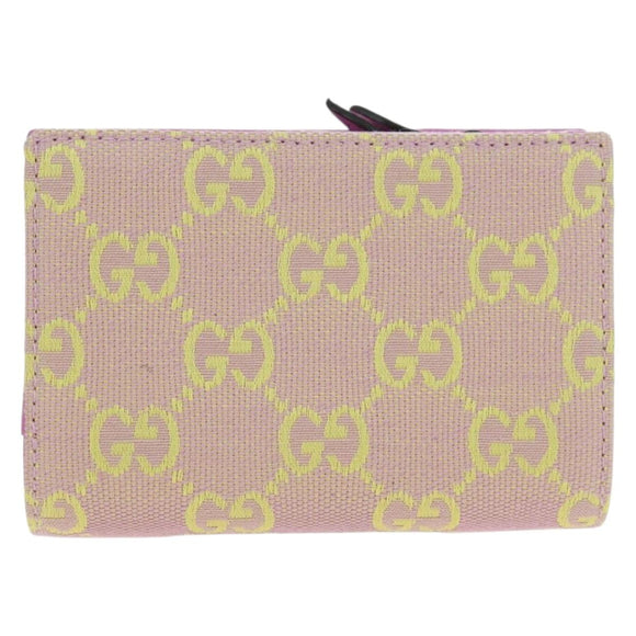 GUCCI GG Canvas Bifold Portemonnee Roze Goud 783121 Auth BA12478M