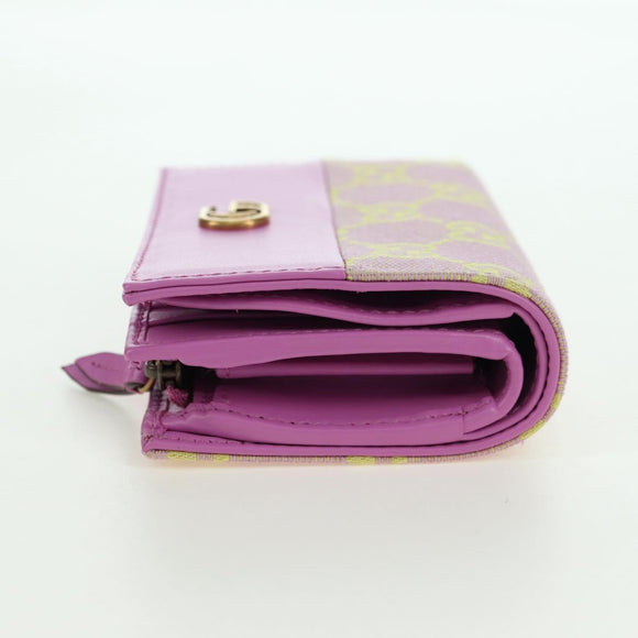GUCCI GG Canvas Bifold Portemonnee Roze Goud 783121 Auth BA12478M