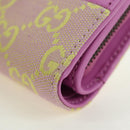GUCCI GG Canvas Bifold Portemonnee Roze Goud 783121 Auth BA12478M-14