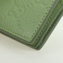 GUCCI GG Canvas Guccissima Bifold Wallet Leather Green Gold 815901 Auth BA12479M-16