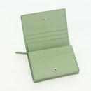 GUCCI GG Canvas Guccissima Bifold Wallet Leather Green Gold 815901 Auth BA12479M-8