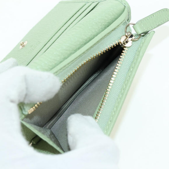 GUCCI GG Canvas Guccissima Bifold Wallet Leather Green Gold 815901 Auth BA12479M