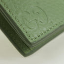 GUCCI GG Canvas Guccissima Bifold Wallet Leather Green Gold 815901 Auth BA12479M-7