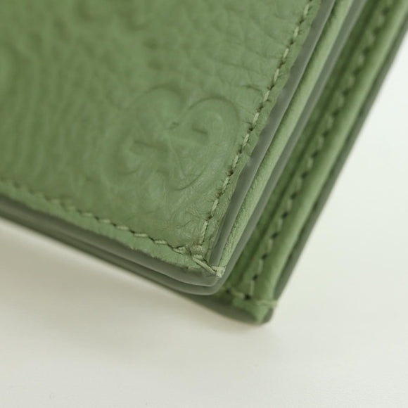 GUCCI GG Canvas Guccissima Bifold Wallet Leather Green Gold 815901 Auth BA12479M