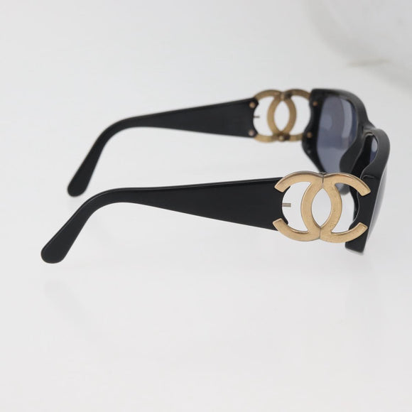 CHANEL Sunglasses plastic Black CC Auth BA12482