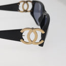 CHANEL Sunglasses plastic Black CC Auth BA12482-6