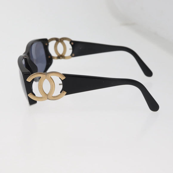 CHANEL Sunglasses plastic Black CC Auth BA12482