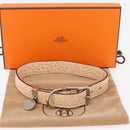 HERMES Collar Dog Leash Leather Orange Silver LV Auth BA12490V-11