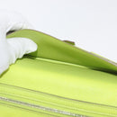 HERMES Bearn Soufflet Wallet Leather Green Auth BA12491A-19