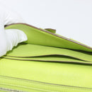 HERMES Bearn Soufflet Wallet Leather Green Auth BA12491A-20