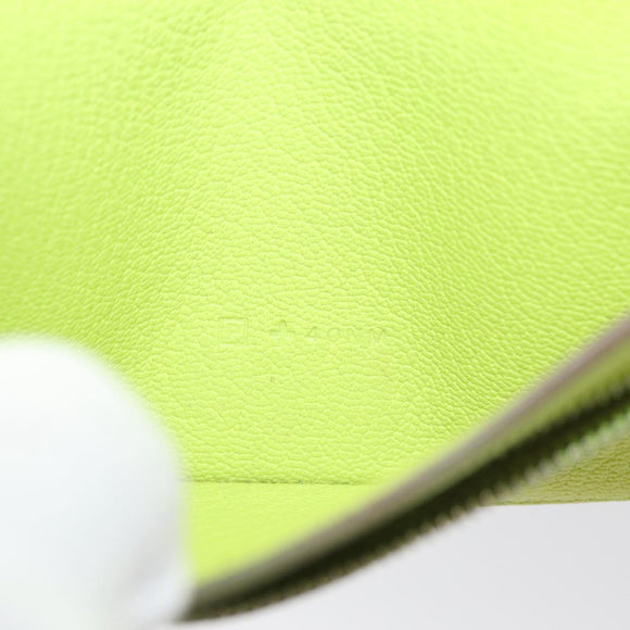 HERMES Bearn Soufflet Wallet Leather Green Auth BA12491A