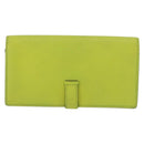 HERMES Bearn Soufflet Wallet Leather Green Auth BA12491A-2