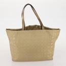 CHANEL Tote Bag Nylon 2 Set Silver Beige CC Auth BA12495-11