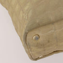 CHANEL Tote Bag Nylon 2 Set Silver Beige CC Auth BA12495-16