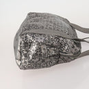CHANEL Tote Bag Nylon 2 Set Silver Beige CC Auth BA12495-4
