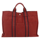 HERMES Fourre Tout Hand Bag Cotton 2 Set Red Green Auth BA12496-2