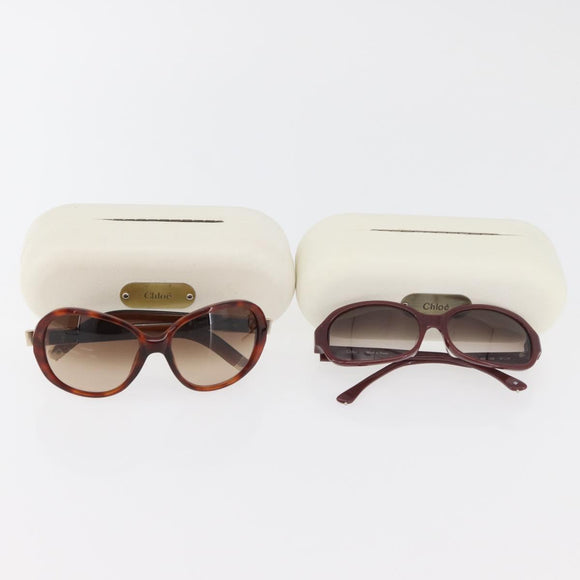 Chloe Sunglasses plastic 2 Set Brown Bordeaux Auth BA12498