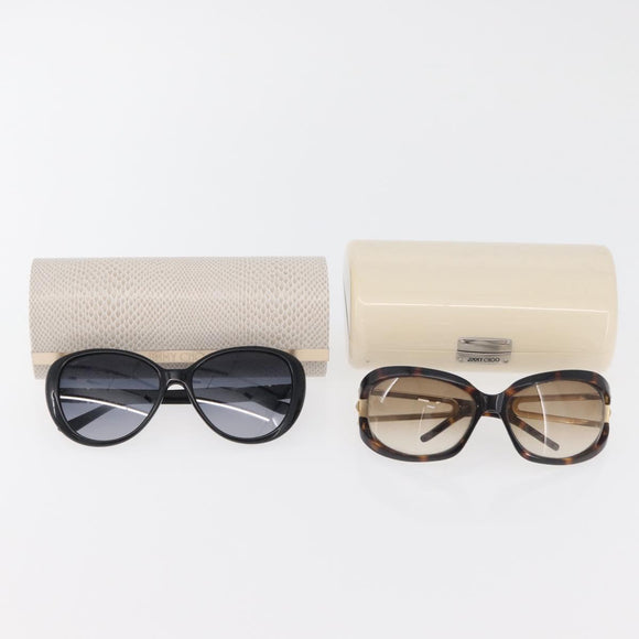 Jimmy Choo Sunglasses plastic 2 Set Brown Black Auth BA12499