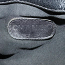 CHANEL Shoulder Bag Caviar Skin Black Silver CC Auth BA125-16