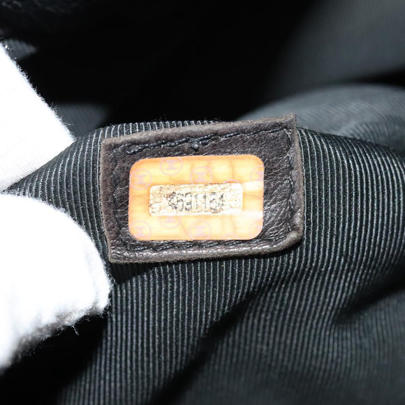 CHANEL Shoulder Bag Caviar Skin Black Silver CC Auth BA125