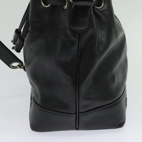 CHANEL Shoulder Bag Caviar Skin Black Silver CC Auth BA125