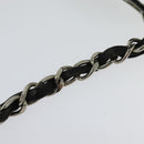 CHANEL Shoulder Bag Caviar Skin Black Silver CC Auth BA125-9