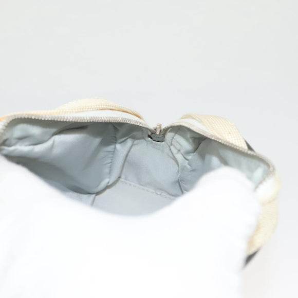 CHANEL Bicolore Pouch PVC Leather Gray CC Auth BA1250