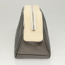 CHANEL Bicolore Pouch PVC Leather Gray CC Auth BA1250-3