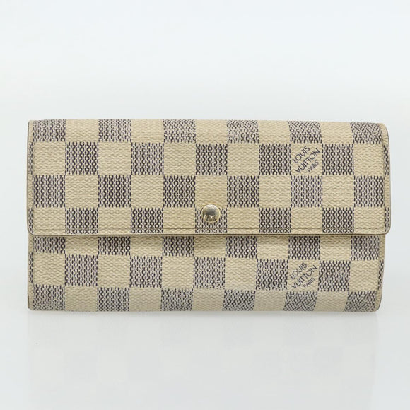 LOUIS VUITTON Damier Ebene Damier Azur Wallet 4 Set Multicolor LV Auth BA12500