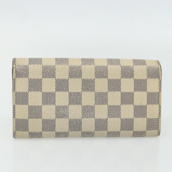 LOUIS VUITTON Damier Ebene Damier Azur Wallet 4 Set Multicolor LV Auth BA12500