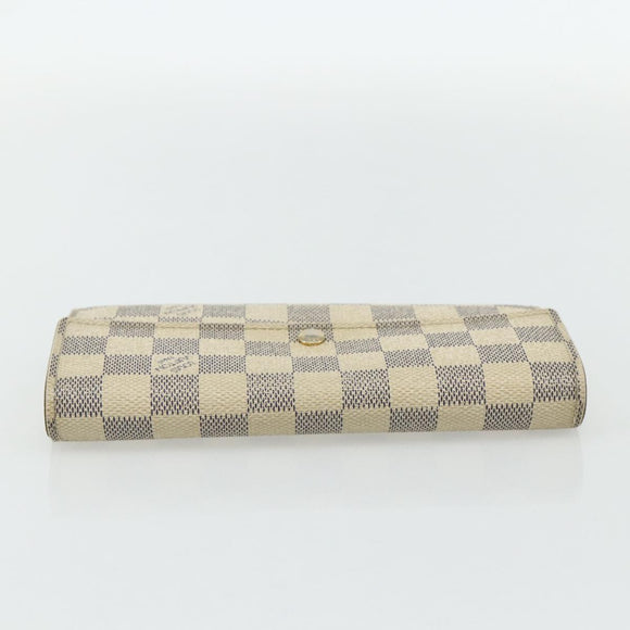 LOUIS VUITTON Damier Ebene Damier Azur Wallet 4 Set Multicolor LV Auth BA12500