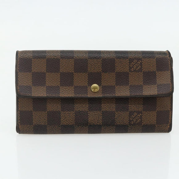 LOUIS VUITTON Damier Ebene Damier Azur Wallet 4 Set Multicolor LV Auth BA12500