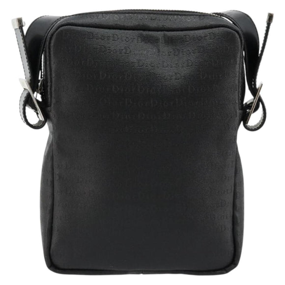 Christian Dior Shoulder Bag Coated Canvas Black Silver Auth BA12508A