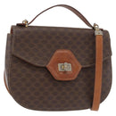 CELINE Macadam Canvas Hand Bag PVC Leather 2way Brown Gold Auth BA12509-1