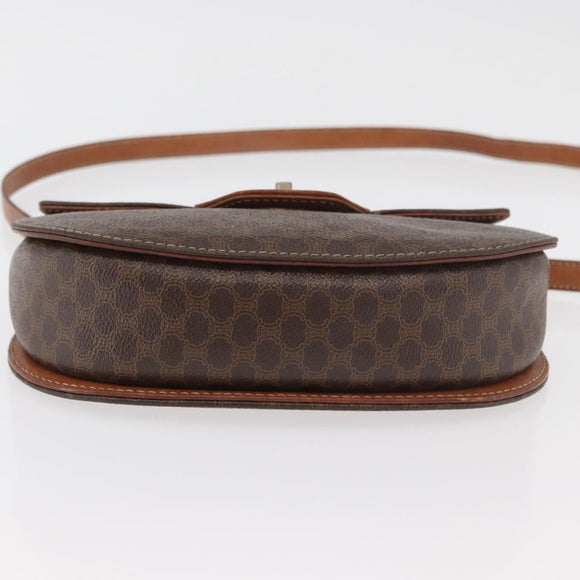CELINE Macadam Canvas Hand Bag PVC Leather 2way Brown Gold Auth BA12509