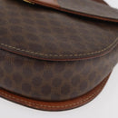 CELINE Macadam Canvas Hand Bag PVC Leather 2way Brown Gold Auth BA12509-13