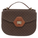 CELINE Macadam Canvas Hand Bag PVC Leather 2way Brown Gold Auth BA12509-2