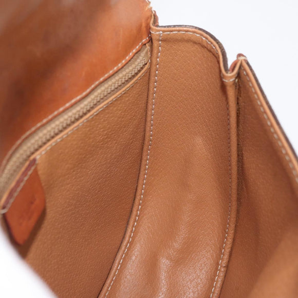 CELINE Macadam Canvas Hand Bag PVC Leather 2way Brown Gold Auth BA12509