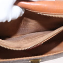 CELINE Macadam Canvas Hand Bag PVC Leather 2way Brown Gold Auth BA12509-23