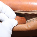 CELINE Macadam Canvas Hand Bag PVC Leather 2way Brown Gold Auth BA12509-24