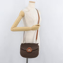 CELINE Macadam Canvas Hand Bag PVC Leather 2way Brown Gold Auth BA12509-25