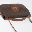 CELINE Macadam Canvas Hand Bag PVC Leather 2way Brown Gold Auth BA12509-6