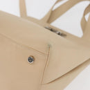 Salvatore Ferragamo Gancini Hand Bag Leather 2way Beige Silver Auth BA12510-15