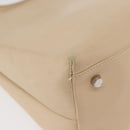 Salvatore Ferragamo Gancini Hand Bag Leather 2way Beige Silver Auth BA12510-16